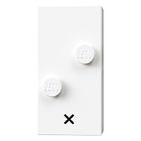 Braille Brick 2 × 4 with 2 Studs ⠔ and 'x' print White