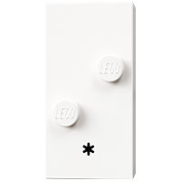Braille Brick 2 × 4 with 2 Studs ⠔ and '*' print Weiß