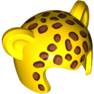 Costume / Mask, Ears with Cheetah Spots Print Gelb