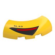 Stein rund Ecke 3 × 3 × 1 Nr. Noppen mit rot und schwarz Schwanz Licht Druck Gelb