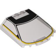 Windscreen 6 × 6 × 1 1/3 with Black/Yellow Lines/Cockpit print Transparent-Braun