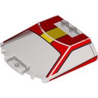 Windscreen 6 × 6 × 1 1/3 with Red/Yellow Cockpit print Transparent-Braun