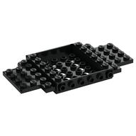 Vehicle Base 6 × 12 × 1 with Holes, 5 × 4 Recessed Center, 6 Studs On sides, 1 × 2 Cutouts on Ends