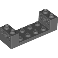 Brick Special 2 × 6 × 1 1/3 with Axle Holes and 2 × 4 Recessed, Bar at Underside