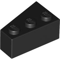 Brick Wedged, Angled 3 × 2 Right Black