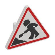 Road Sign Clip-on 2.2 × 2.667 Triangular with Road Works Sign print White