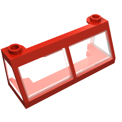 Windschutzscheibe 2 × 6 × 2 Zug mit transparent Glas Rot