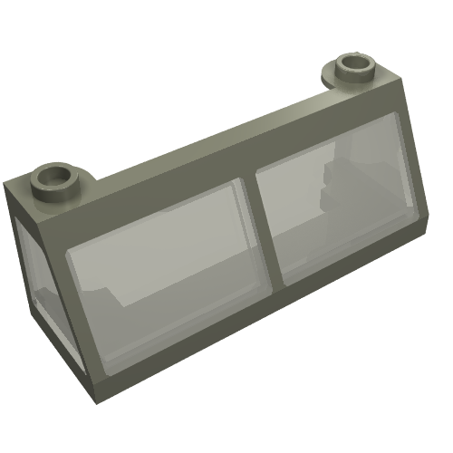 Windschutzscheibe 2 × 6 × 2 Zug mit transparent-braun Glas Dunkelgrau