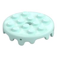 Plate Special Round 4 × 4 with Melting Drops/Icing on Sides Light Aqua