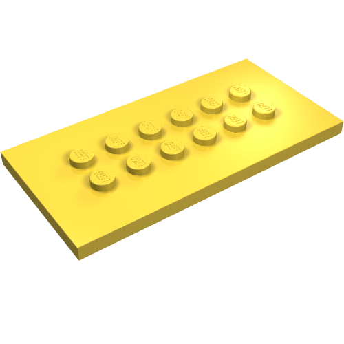 Plate Special 4 × 8 with Studs in Centre in Gelb