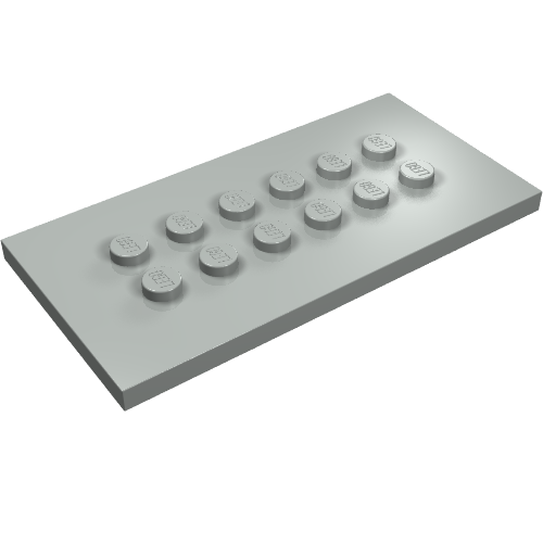 Plate Special 4 × 8 with Studs in Centre Light Gray