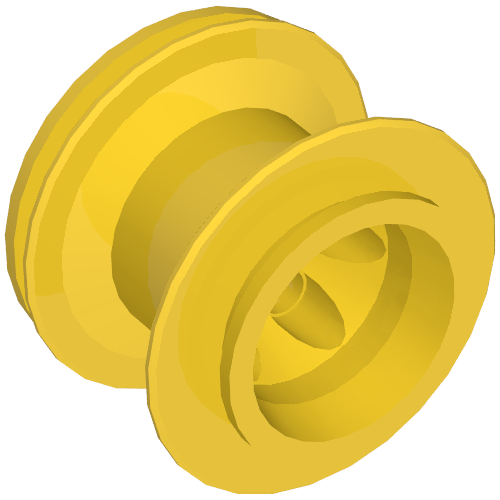 Wheel 43.2 × 28 Balloon Small with + Shape Axle Hole Yellow