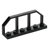 Plate Special 1 × 6 with Train Wagon End Fence Black