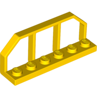 Plate Special 1 × 6 with Train Wagon End Fence Yellow