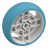 Wheel 43 × 14 with 4 Spokes, Axle Hole, and Medium Azure Integral Tire Weiß