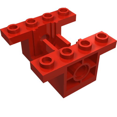 Gearbox 4 × 4 × 1 2/3 with 1 × 2 Cutouts, Pin Holes Rot