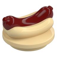 Duplo Food, Hot Dog on Plate Tan