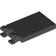 Tile Special 2 × 3 with 2 Clips without Tab between Clips Black