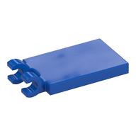 Tile Special 2 × 3 with 2 Clips without Tab between Clips Blue