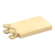 Tile Special 2 × 3 with 2 Clips without Tab between Clips Beige
