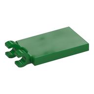 Tile Special 2 × 3 with 2 Clips without Tab between Clips Grün