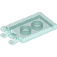 Tile Special 2 × 3 with 2 Clips without Tab between Clips Transparent-Hellblau