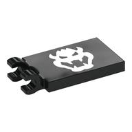 Tile Special 2 × 3 with 2 Clips with Bowser Head Print Black