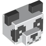 Animal Body Part, Panda Head, Pixelated Eyes, Nose, and Mouth Print
