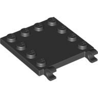 Plate Special 4 × 4 with Studs on Edges and Clips Horizontal Schwarz