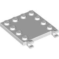 Plate Special 4 × 4 with Studs on Edges and Clips Horizontal White