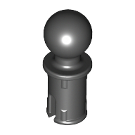 Technic Pin with Friction Ridges Lengthwise and Towball Schwarz