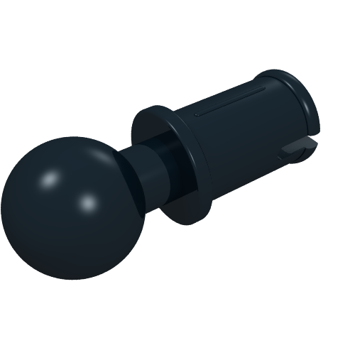Technic Pin with Friction Ridges Lengthwise and Towball - Square Pin Hole Black