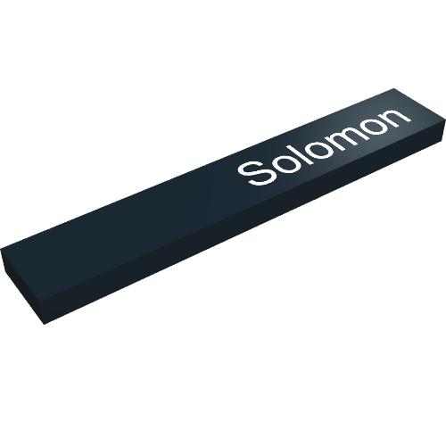 Tile 1 × 6 with "Solomon" Print Schwarz