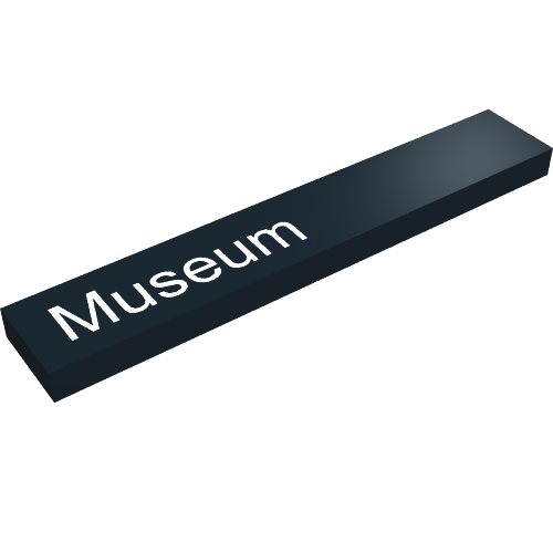 Tile 1 × 6 with "Museum" Print Schwarz