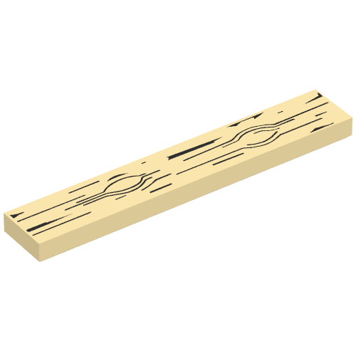 Tile 1 × 6 with Wood Grain Print Beige