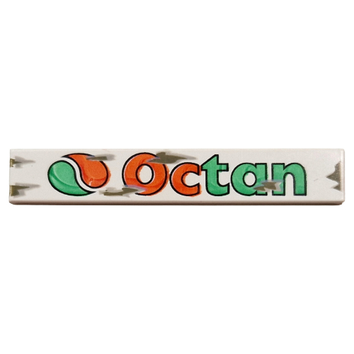 Tile 1 × 6 with Octan Text Print Weiß