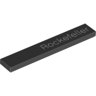 Tile 1 × 6 with White 'Rockefeller' Print Justified Right Black