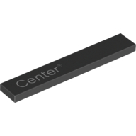 Tile 1 × 6 with White 'Center®' Print Justified Left Black