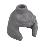 Helmet, Cheek Guards, Stud on Top Flat Silver