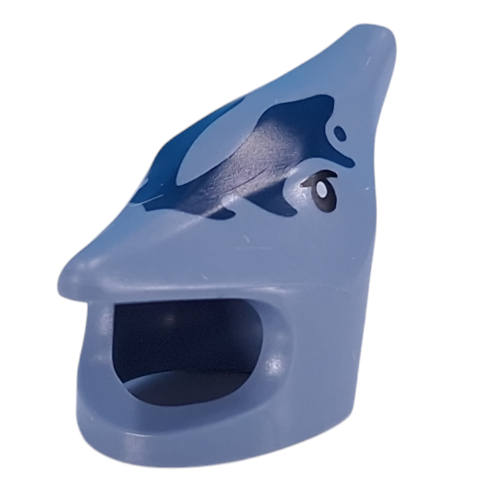 Costume / Mask, Pterodactyl with Dark Blue Markings, Black Eyes print Sand Blue