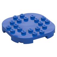 Plate Round Corners 6 × 6 × 2/3 Circle with Reduced Knobs Blue