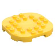 Plate Round Corners 6 × 6 × 2/3 Circle with Reduced Knobs Yellow