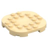Plate Round Corners 6 × 6 × 2/3 Circle with Reduced Knobs Beige