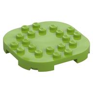 Plate Round Corners 6 × 6 × 2/3 Circle with Reduced Knobs Lime