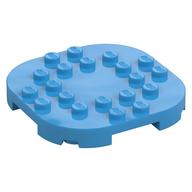 Plate Round Corners 6 × 6 × 2/3 Circle with Reduced Knobs Dark Azure