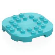 Plate Round Corners 6 × 6 × 2/3 Circle with Reduced Knobs Medium Azure