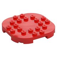 Plate Round Corners 6 × 6 × 2/3 Circle with Reduced Knobs Red