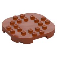 Plate Round Corners 6 × 6 × 2/3 Circle with Reduced Knobs Dunkelorange