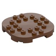 Plate Round Corners 6 × 6 × 2/3 Circle with Reduced Knobs Reddish Brown