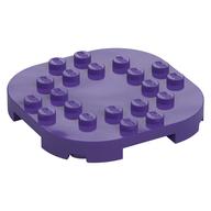 Plate Round Corners 6 × 6 × 2/3 Circle with Reduced Knobs Dark Purple